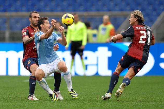 Miroslav Klose, Daniele Portanova, Thomas Manfredini Genoa Roma 03-11-2013 Stadio Olimpico Football Calcio 2013 2014 Serie A Lazio vs Lazio Rom vs CFC Genua 1893 (FC) AntoniettaxBaldassarre