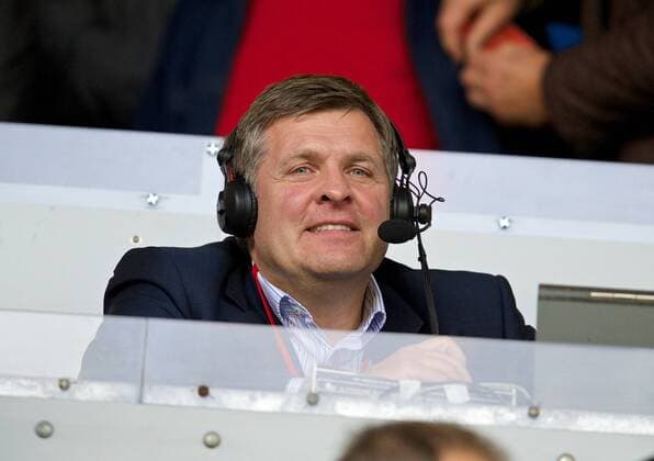 Fußball, Trainerhistorie Swansea City von 1947 bis heute PROPAGANDA20131026 Football - soccer: Barclays Premier League, Liverpool FC - West Bromwich Albion FC, Former Liverpool player Jan Molby working for the media during the Premiership match between Liverpool and West Bromwich Albion at Anfield. (Hinweis: Verwendung nur in Deutschland, Österreich oder Schweiz - only Germany, Austria and Switzerland) xHOCHxZWEIx xPropagandax 