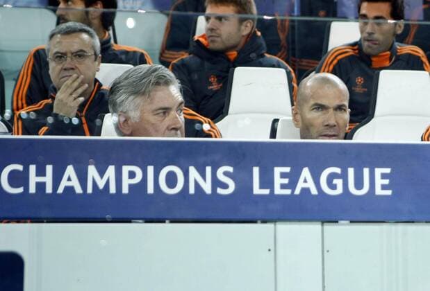 Champions League match between Juventus and Real Madrid. In this picture, Carlo Ancelotti and Zinedine Zidane. xBEATRIZxGUZMANx 