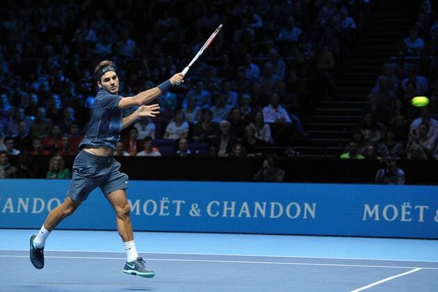 Roger Federer (Sui) TENNIS : Masters - Londres - ATP Tennis Herren - 07 11 2013 TennisMagazine Panoramic 