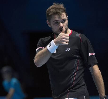 08.11.2013 London, England. Stanislas Wawrinka SUI in action on day 5 of The ATP Tennis Herren World Tour Finals 2013, Tennis Tournament at the O2 Arena London. xStephenxBartholomewx  ActionPlus20166100
