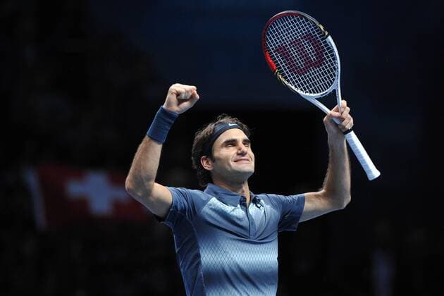 Roger Federer (Sui) TENNIS : Masters - Londres - ATP Tennis Herren - 09 11 2013 TennisMagazine Panoramic 