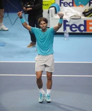 Tennis - 2013 ATP Tennis Herren World Tour Finals at The O2 - Day Seven SemiFinal - Rafael Nadal celebrates his win COLORSPORT ANDREW COWIE 