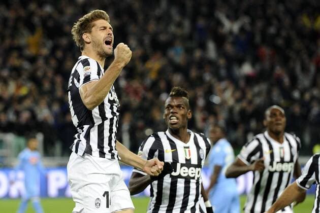 Db Torino 10 11 2013 - campionato di calcio serie A Juventus Turin vs SSC Neapel: Torjubel Fernando Llorente 