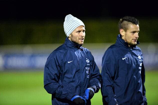 Yohan Cabaye - Mathieu Debuchy FOOTBALL: Training Frankreich - 11 11 2013 xAnthonyBIBARDxFEPxPanoramic 