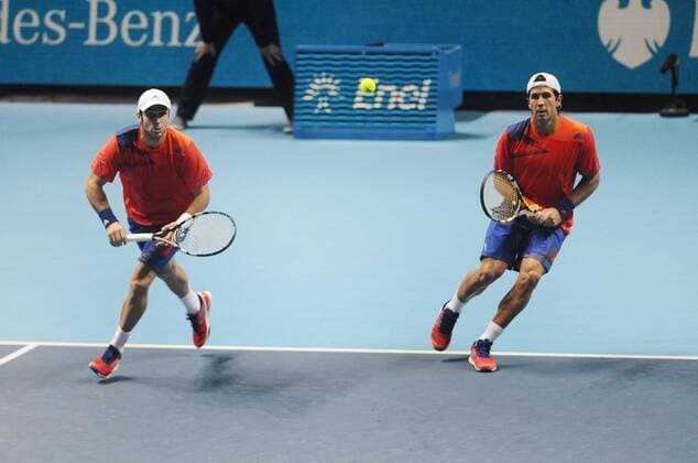 Tennis - 2013 ATP Tennis Herren World Tour Finals at The O2 - Day Eight, Mens Doubles Final - Spain David Marrero and Fernando Verdasco (right) COLORSPORTxANDREWxCOWIE 
