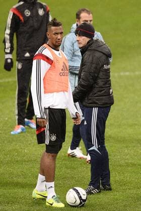 Mailand, Training Deutschland Jerome Boateng-Joachim Löw 