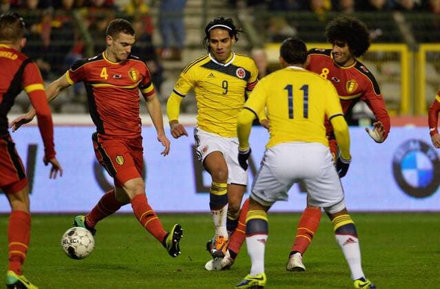 Thomas Vermaelen (bel) - Radamel Falcao Garcia of Colombia - Marouane Fellaini of belgique Belgium vs Colombia - - 14 11 2013 PHOTONEWS PANORAMIC 