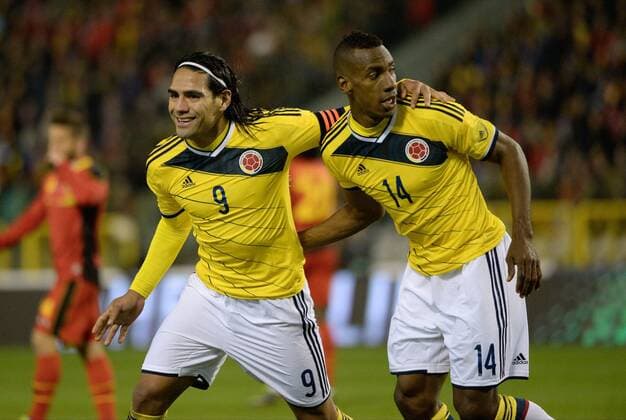 Radamel Falcao Garcia - Victor Ibaro of Colombia - joie Belgium vs Colombia - - 14 11 2013 PHOTONEWS PANORAMIC 