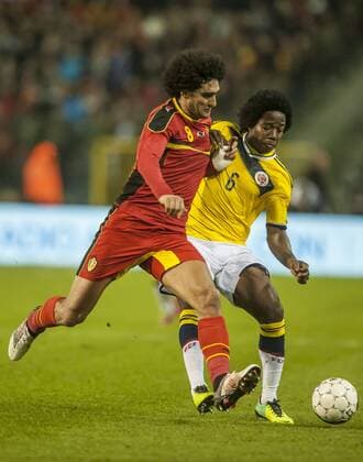 Brussels, Belgium vs Colombia On this picture : Marouane Fellaini Carlos Sanchez ReportersxMichelxGouverneur 
