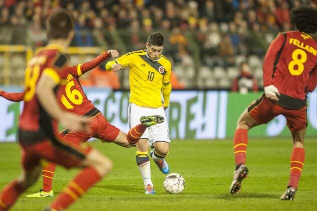 Brussels, Belgium vs Colombia On this picture : Steven Defour James Rodriguez ReportersxMichelxGouverneur 