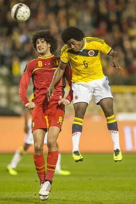 Brussels, Belgium vs Colombia On this picture : Marouane Fellaini Carlos Sanchez ReportersxMichelxGouverneur 