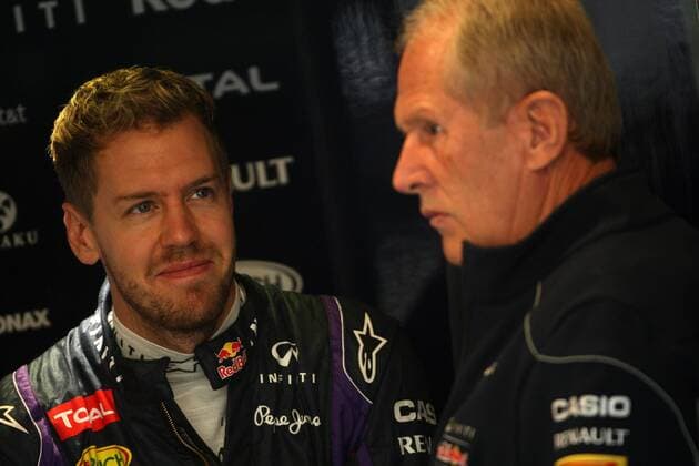 15.11.2013- Free Practice 1, Sebastian Vettel (GER) Red Bull Racing RB9 and Helmut Marko (AUT), Red Bull Racing, Red Bull Advisor 