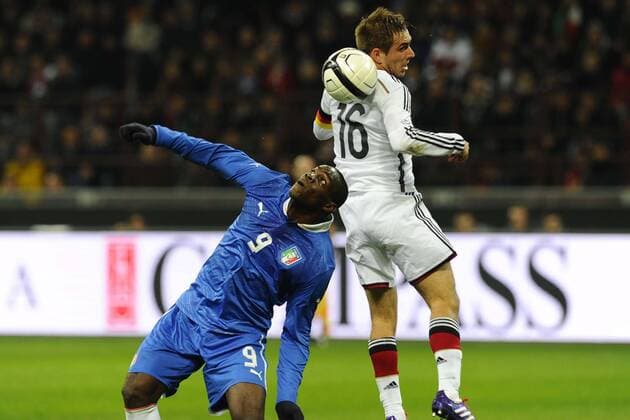 Milano, 15.11.2013 - Friendly 2013 - Italy vs Germany - Mario Balotelli - Philipp Lahm 