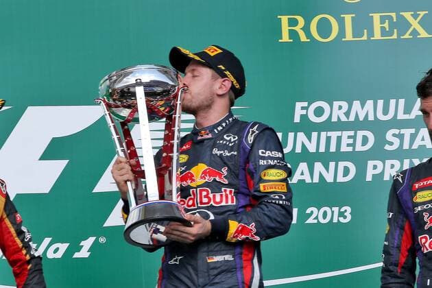 Nov. 17, 2013 - Austin, Texas, U.S - SEBASTIAN VETTEL (1) driver of the Red Bull Racing Renault celebrates after winning the Formula 1 United States Grand Prix race at the Circuit of the Americas race track in Austin,Texas. F1 2013 - United States Grand Prix .. - ZUMAw30