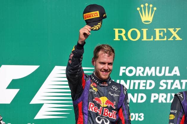 Nov. 17, 2013 - Austin, Texas, U.S - SEBASTIAN VETTEL (1) driver of the Red Bull Racing Renault celebrates after winning the Formula 1 United States Grand Prix race at the Circuit of the Americas race track in Austin,Texas. F1 2013 - United States Grand Prix .. - ZUMAw30