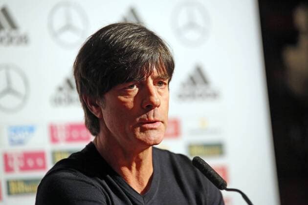 Bundestrainer Joachim Löw (D) bei der Pressekonferenz im Horseguards Hotel - Pressekonferenz der Nationalmannschaft