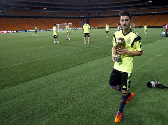Spain s national team training session in South Africa. In this picture, David Villa. xPABLOGARCIAx 