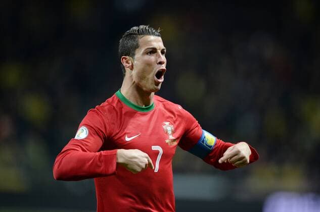 Fussball International WM Qualifikation 2014 Playoff Rückspiel in Stockholm Schweden - Portugal 19.11.2013 JUBEL Portugal; Torschütze zum 0-1 Cristiano Ronaldo 