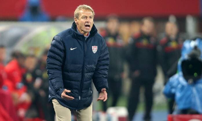FUSSBALL - AUT vs USA, Testspiel WIEN,AUSTRIA,19.NOV.13 - FUSSBALL - ÖFB Länderspiel, Österreich vs USA, Freundschaftsspiel. Bild zeigt Teamchef Jürgen Klinsmann (USA). 