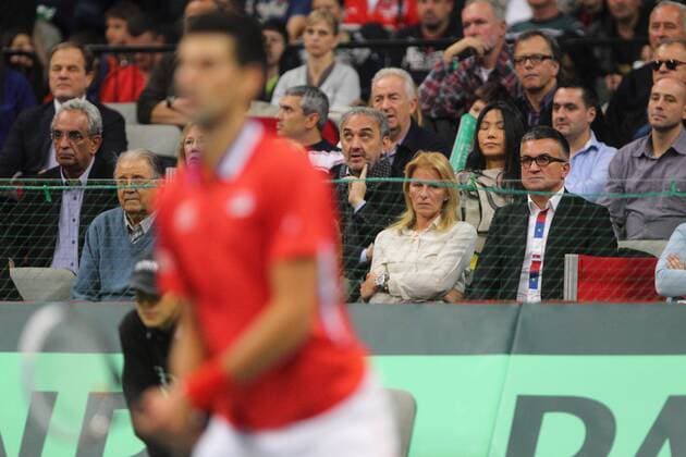 Diana und Srdjan Djokovic Eltern von Novak Djokovic - Finale CZE vs SRB - 17.11.2013. MarkoxMetlasx xMNxPress 
