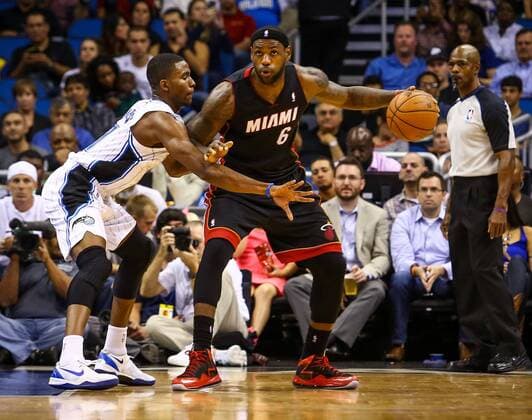 Nov. 20, 2013 - Orlando, FL, USA - Miami Heat forward LeBron James (1) drives against Orlando Magic s Maurice Harkless (21) during second-quarter action at Amway Center in Orlando, Fla., on Wednesday, Nov. 20, 2013. Magic vs. Heat - ZUMAm67