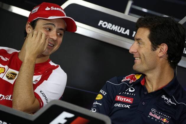 21.11.2013- Press conference, Felipe Massa (BRA) Scuderia Ferrari F138 and Mark Webber (AUS) Red Bull Racing RB9 