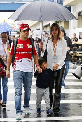 Felipe Massa, Scuderia Ferrari, mit Frau Raffaela und Sohn Felipe, formula 1 GP, Brasilien in Sao Paulo Interlagos, 23.11.13, Felipe Massa, Frau Raffaela, Sohn Felipe, formula 1 GP, Brasilien,