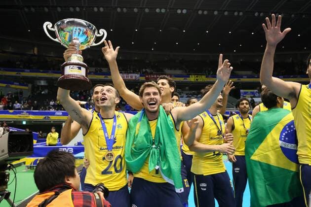 Brazil National team group, NOVEMBER 24, 2013 - Volleyball : FIVB World Grand Champions Cup men s Victory Ceremony at Tokyo Metropolitan Gymnasium, Tokyo, Japan. Noxthirdxpartyxsales  ( 20157586)