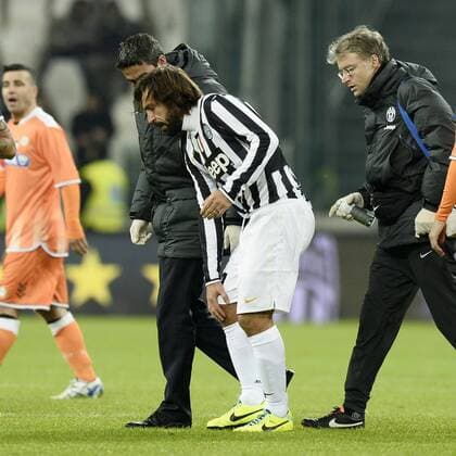 Torino 01 12 2013 - serie A Juventus Turin - Udinese Calcio: Verletzung Andrea Pirlo 
