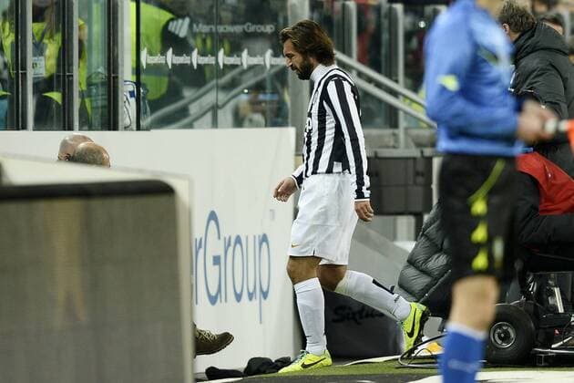 Torino 01 12 2013 - serie A Juventus Turin - Udinese Calcio: Verletzung Andrea Pirlo 