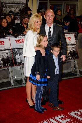 Nicky Butt (wife Shelley Barlow, daughter Jersey and son) attends The World Premiere of The Class of 92 . Odeon West End, London, United Kingdom. Sunday, 1st December 2013. Picture by Chris Joseph i-Images ChrisxJosephx xi-Images  IIM-0957-0002