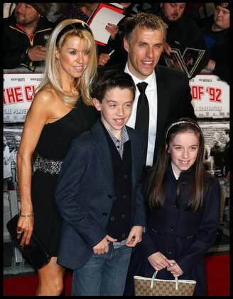 Phil Neville, wife Julie, son Harvey and daughter Isabella arriving at the The Class of 92 premiere in London, Sunday, 1st December 2013. Picture by Stephen Lock i-Images StephenxLockx xi-Images  IIM-0959-0006