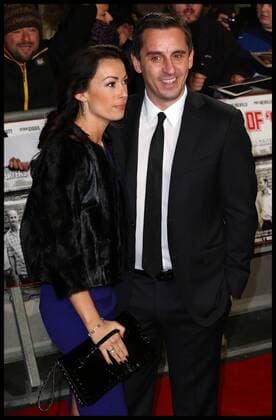 Gary Neville and wife Emma Headfield attends The World Premiere of The Class of 92 . Odeon West End, London, United Kingdom. Sunday, 1st December 2013. Picture by StephenLock i-Images StephenxLockx xi-Images  IIM-0959-0034