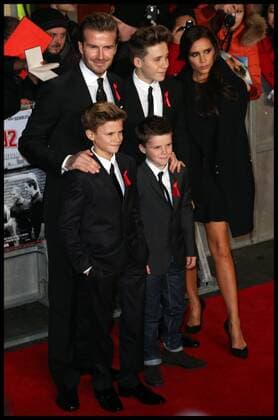 David Beckham and Victoria Beckham, with sons Brooklyn Joseph, Cruz David, Romeo James attend The World Premiere of The Class of 92 . Odeon West End, London, United Kingdom. Sunday, 1st December 2013. Picture by Stephen Lock i-Images StephenxLockx xi-Images  IIM-0959-0048
