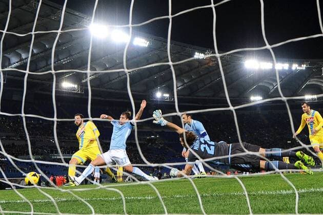 Gonzalo Higuain Napoli - Goal canceled - Roma 02-12-2013 Stadio Olimpico - Football Calcio Serie A 2013 2014 Lazio Rom vs. SSC Napoli andreaxstaccioli