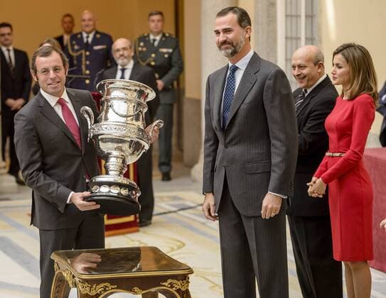 National Sports Awards at the Palacio del Pardo. In the picture, Spain s Prince Felipe and Sandro Rosell. xDIEGOxGxSOUTOx 