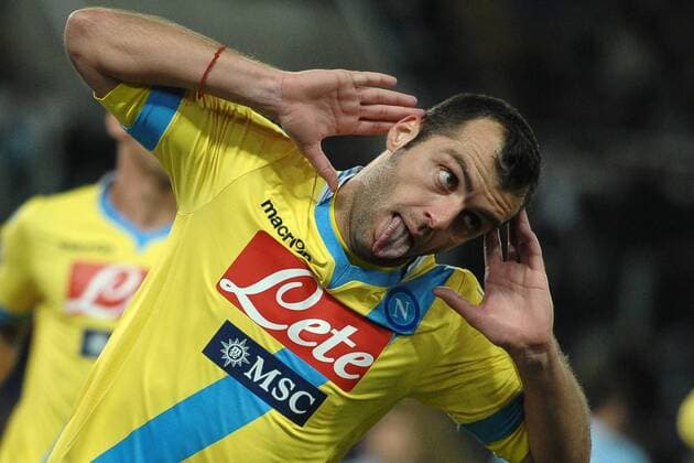 Esultanza dopo il gol di Goran Pandev Napoli. Goal celebration. Roma 02-12-2013 Stadio Olimpico. Football Calcio 2013 2014 Serie A. Lazio - Napoli. Foto Antonietta Baldassarre Insidefoto AntoniettaxBaldassarre