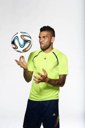 Dani Alves (BRA) präsentiert den Adidas brazuca - offizieller Spielball des FIFA World Cup in Brasilien