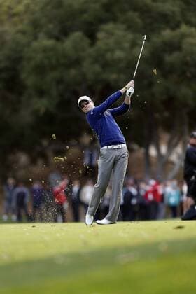 December 8, 2013: Zach Johnson hits his second shot on the 18th hole during the final round of the Northwestern Mutual World Challenge at Sherwood Country Club in Thousand Oaks, CA.Charles Baus CSM GOLF 2013: Northwestern Mutual World Challenge DEC 08 - ZUMAcb8