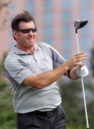 14 DEC 2013: Nick Faldo tees off during the first round of the PNC Father-Son Challenge at The Ritz-Carlton Golf Club in Orlando, Florida. GOLF: DEC 14 PNC Father-Son Challenge - 1st Round Icon357131214278 EDITORIAL USE ONLY