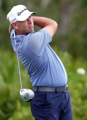 14 DEC 2013: Stewart Cink tees off during the first round of the PNC Father-Son Challenge at The Ritz-Carlton Golf Club in Orlando, Florida. GOLF: DEC 14 PNC Father-Son Challenge - 1st Round Icon357131214301 EDITORIAL USE ONLY