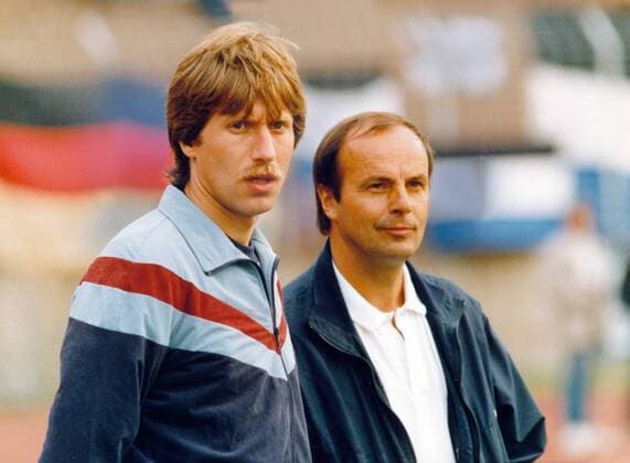 Trainer Gerd Roggensack (re.) und Co Trainer Joachim Krug (beide Arminia Bielefeld)
