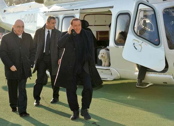 SILVIO BERLUSCONI, ADRIANO GALLIANI, DUDU - AC MILAN 2013-14