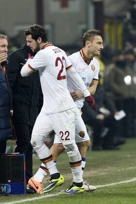 Mailand, 16.12.2013 - Serie A 2013 2014 - AC Mailand vs AS Rom - Francesco Totti-Mattia Destro 