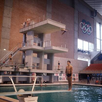 Olympische Sommerspiele 1968 in Mexiko City - Wasserspringen in der Alberca Olimpica Francisco Marquez Halle