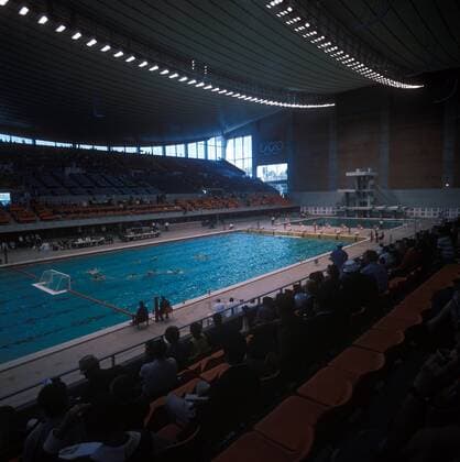 Olympische Sommerspiele 1968 in Mexiko City - Wasserball in der Alberca Olimpica Francisco Marquez Halle