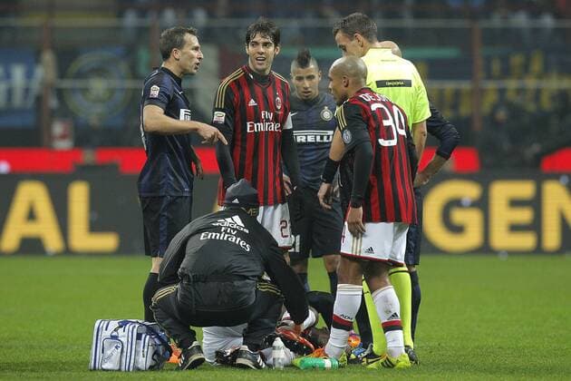 Hugo Campagnaro Inter, Ricardo Kaka Milan, Milano 22-12-2013, Stadio Giuseppe Meazza, Football Calcio 2013 2014 Serie A, Inter Mailand - AC Milan, MarcoxBertorello