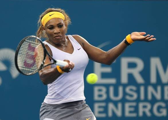 Brisbane International, Queensland Tennis Centre ATP 250 World Tour WTA,Hardcourt Tennis Turnier in Brisbane,Australia, Serena Williams (USA), Einzelbild,Aktion,Halbkoerper,Querformat,
