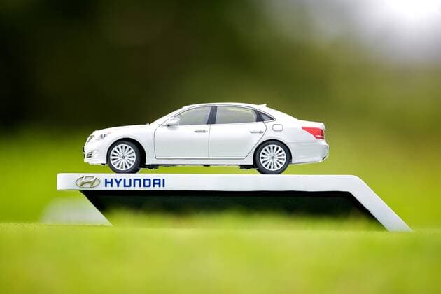 Jan. 3, 2014 - Kapalua, Hawaii, USA - January 3, 2014 - These cars are being used as tee box markers during the 2014 Hyundai Tournament of Champions held at the Kapalua Plantation Course on the island of Maui in Hawaii. PGA Golf Herren Tour: Hyundai Tournament of Champions JAN03 - ZUMAc04
